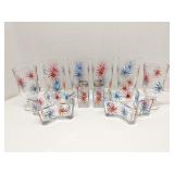 Red/blue spinning star glassware set