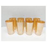 Set of 8 Peach Luster glass tumblers