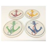 Set of 4 vintage anchor coasters