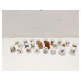 Group of thimbles - porcelain & wood