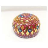 Cut Mirrored Glass and Bead Paperweight