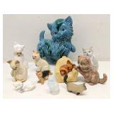 Group of cat figurines