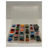 Plastic storage full of embroidery thread