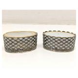 Lot of 2 LS&S Limoge France salt cellars. Sterling