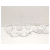 Group of clear glass dishes