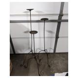 Wrought iron candle holders 48' tall to 36' tall