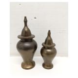 2 Solid brass ginger jars, EnesCo