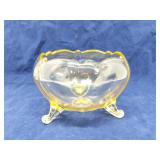 Lancaster Glass Topaz Yellow Footed Bowl