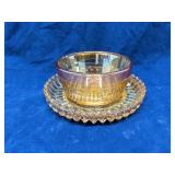 Marigold Luster Carnival Glass dishes