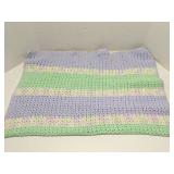Crocheted baby blanket, pastels 42x28