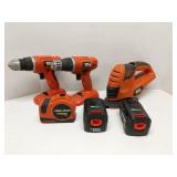 Group of Black & Decker cordless tools, untested