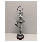 16' silver tone ballarina statue