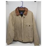 Nautica jacket w/ leather collar, size L