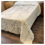 JC Penny Floral Embroidery Quilt Bedspread