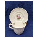 Spode's Jewel Billingsley Rose teacup & saucer