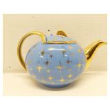 HALL Periwinkle & Gold Atomic Starburst Teapot