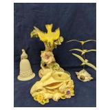 Group of animal figurines, birds & rabbit