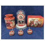 Group of Coca-Cola collectibles