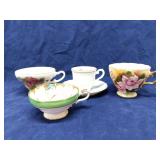 Group of vtg tea cups & saucers
