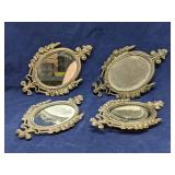 (4) Small metal framed mirros