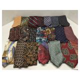 Lot of 21 men's neck ties, multiple brands
