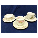 Group of vtg tea cups & saucers