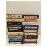 Group of 8-track tapes, some classic rock