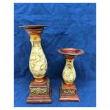 Lot of 2 decorative candle sticks