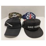 Lot of 4 baseball caps