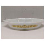 Vtg Pyrex divided caserole dish, Royal Wheat