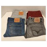 4 pairs of Levi's jeans & pants