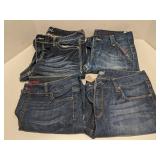 4 pairs of women's pants, mixed sizes & brands