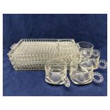 8 piece pressed glass snack set
