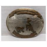 Irvine & Jachens German Silver belt buckle