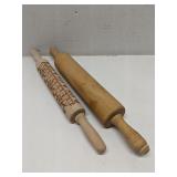 Lot of 2 wood rolling pins