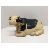 Vintage folk art cow figurine 14'