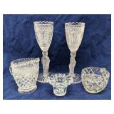 Group of pressed glass items