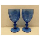 Libbey Duratuff Gibraltar Cobalt Blue Water Goblet