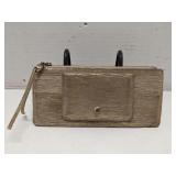 Hobo Wallet Gold-color Shiny Fabric Coin Card Case