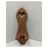 Amish made oak wall scounce for oil lamp