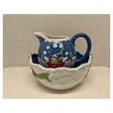 Ganz Bella Casa Snowman Pitcher & Bowl