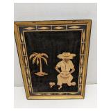 Vintage Handmade Burmese Chinese Straw Art