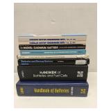 Group of books, all about batteries