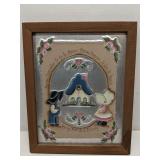 Framed punched tin wall art