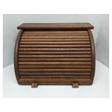 Vintage all wood roll top bread box