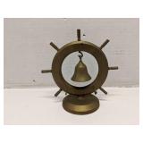 Solid brass ships wheel bell, made in India