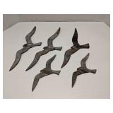 Lot of 5 metal seagulls hanging wall art