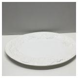 Ceramic Serving Platter Unbranded Embossed Rasied