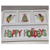 MCM Plastic Christmas Divided Serving Tray Platter