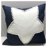 DoCo Retro White Barn Star on Blue Denim 20' Sq